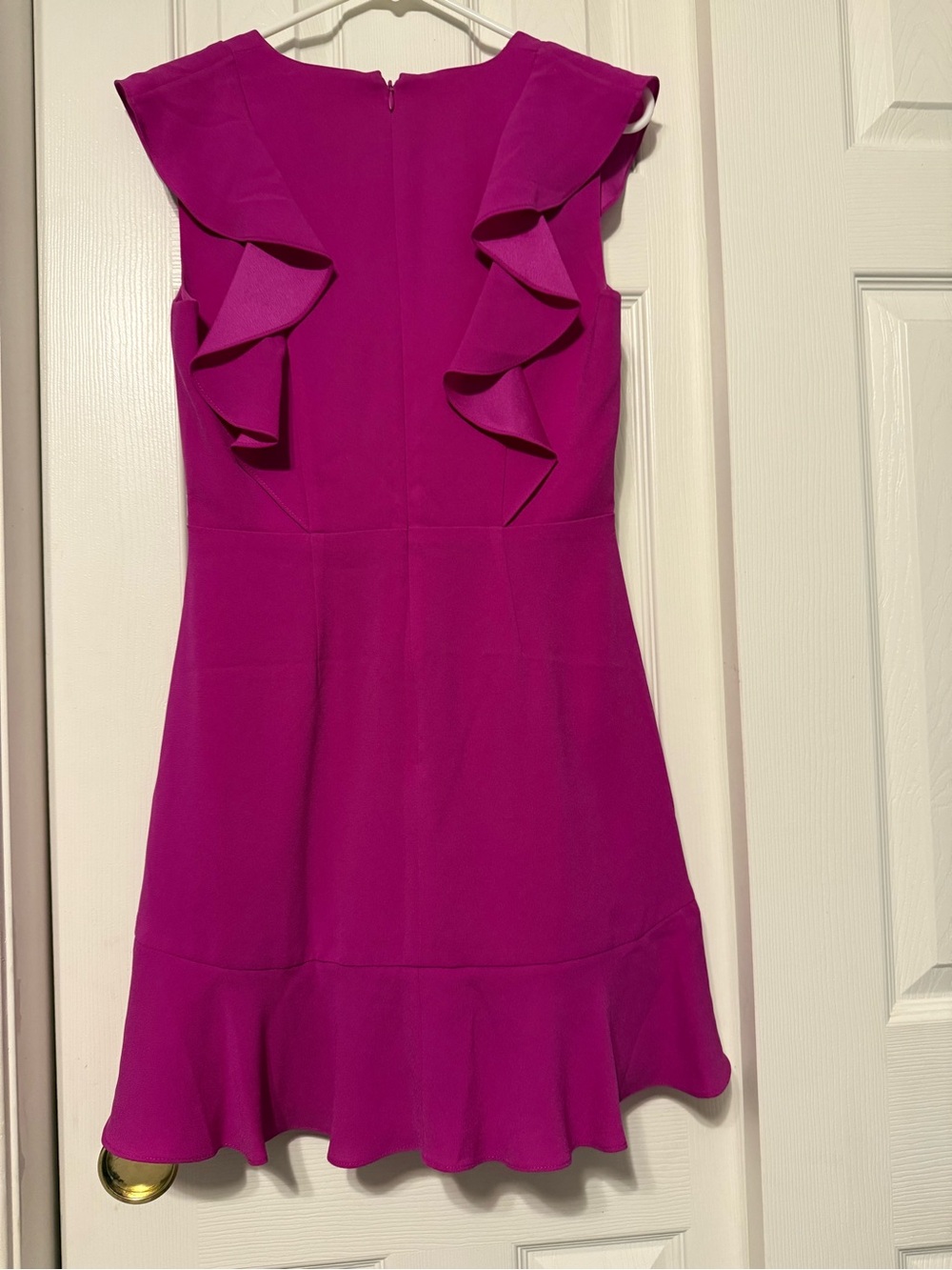 BCBGMaxAzria Fuchsia Ruffle V-Neck Mini Dress - Picture 2 of 5